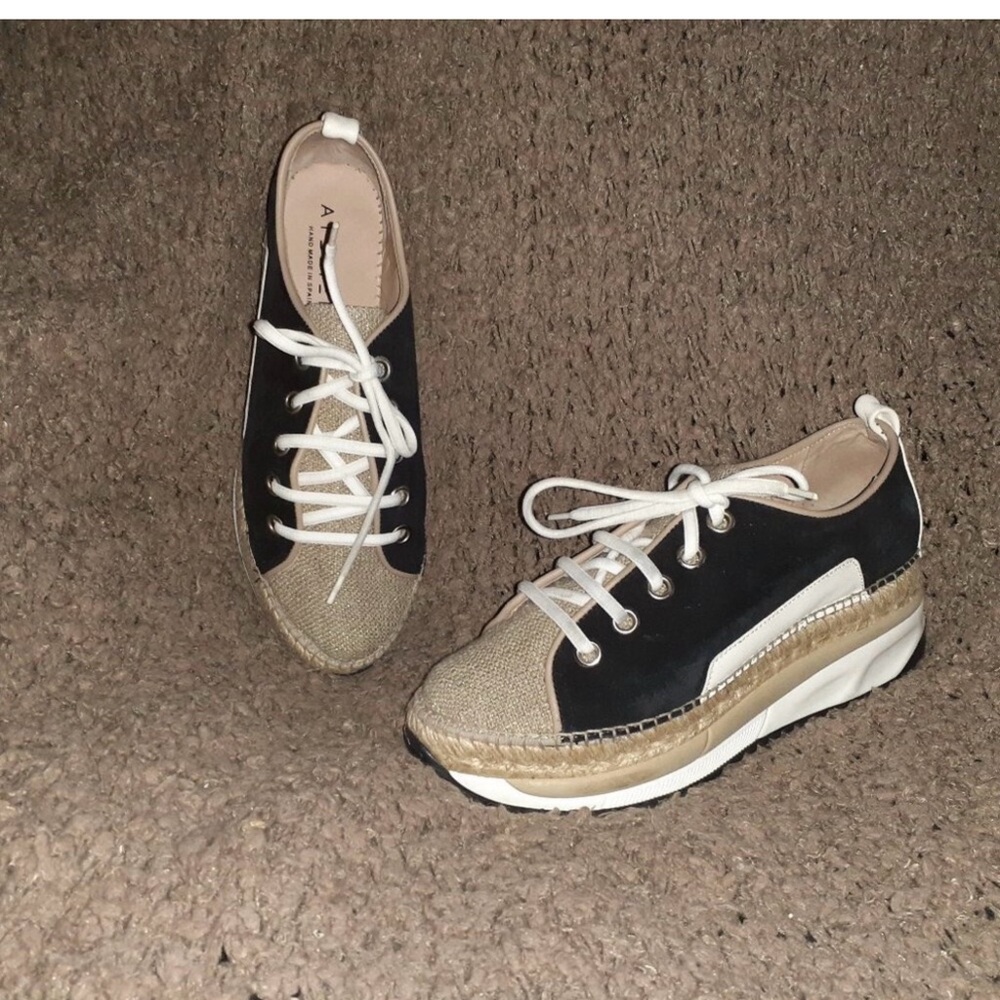 ATELIERS/FREE PEOPLE/ANTHRO-Espadrille Platform Sneaker-Leather/Suede-Sz 40-NM